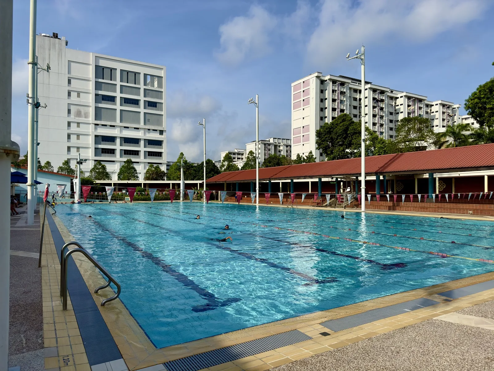 50-metre outdoor competition pool with 8 lanes at Woodlands Swimming Complex