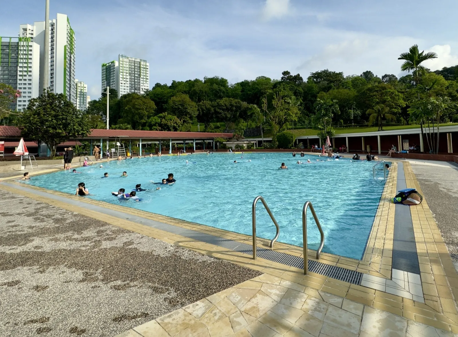 Kids water play area and wading pool at Woodlands Swimming Complex